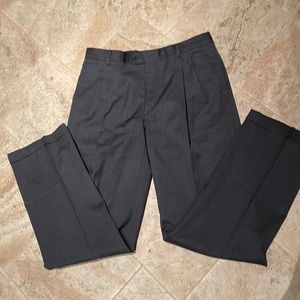 100% lightweight wool breathable year round wear-grey- 34x34 cuff and pleated